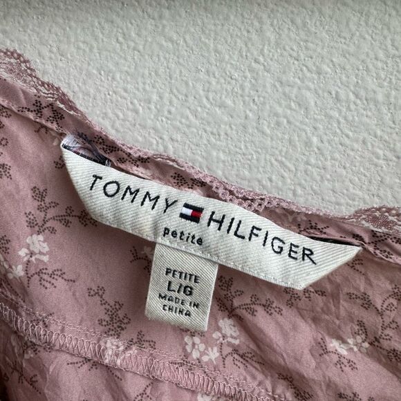 $5/$25 Vintage Tommy Hilfiger 100% Silk Floral Pink Camisole Size Large Petite - Picture 3 of 10